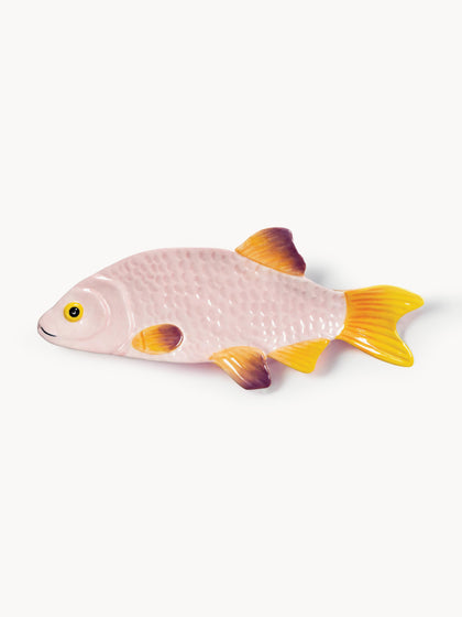 Westwing Fuente De Dolomita Pintada A Mano Fish 32 x 13 cm