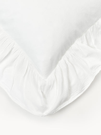 Westwing Funda De Almohada De Percal Lavado Con Volantes Louane