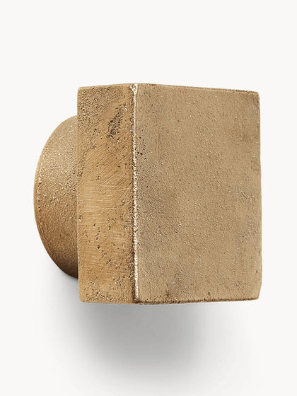 Westwing Gancho de pared de latón con efecto envejecido Square