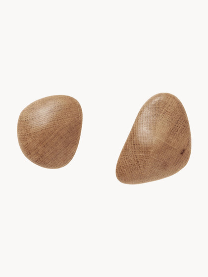 Westwing Ganchos de pared de madera de fresno Cairn 2 uds