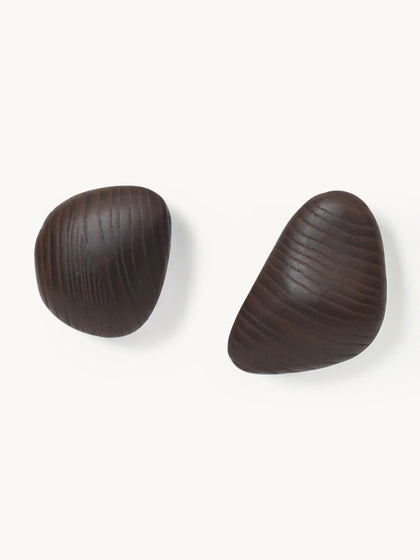 Westwing Ganchos de pared de madera de fresno Cairn 2 uds