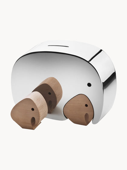 Westwing Hucha con detalles en madera de roble Moneyphant 3 pzas