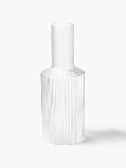 Westwing Jarra de agua soplada con relieves Ripple 1 L
