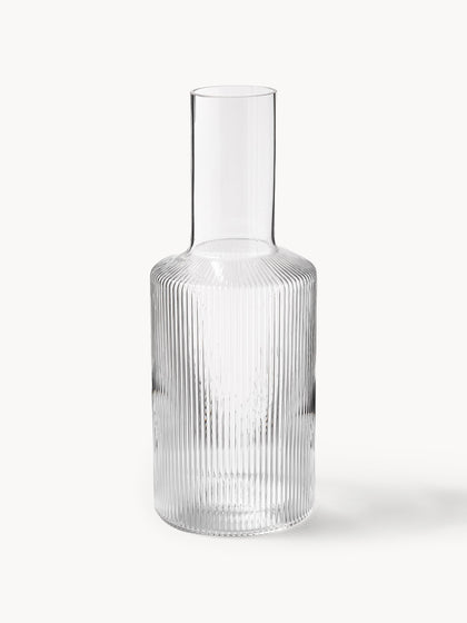 Westwing Jarra de agua soplada con relieves Ripple 1 L