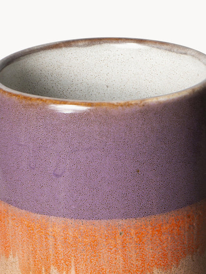 Westwing Jarrón Artesanal De Cerámica Con Esmalte Reactivo 70s 19 Cm