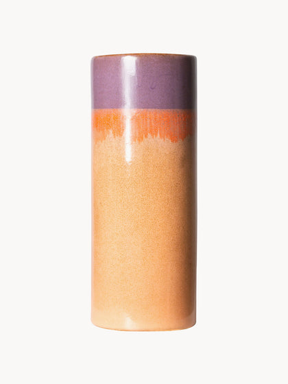 Westwing Jarrón artesanal de cerámica con esmalte reactivo 70s 19 cm
