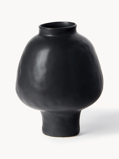 Westwing Jarrón artesanal de diseño de gres Saki 32 cm