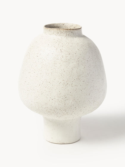 Westwing Jarrón artesanal de diseño de gres Saki 32 cm