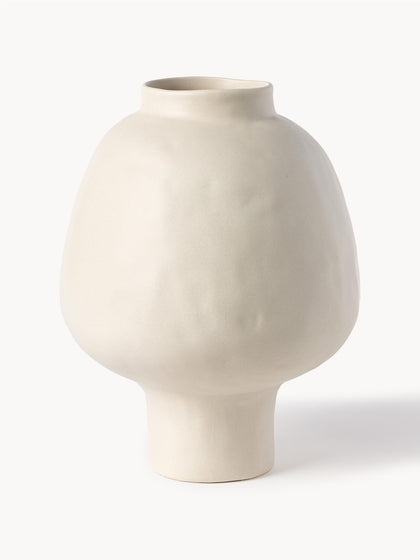 Westwing Jarrón artesanal de diseño de gres Saki 32 cm