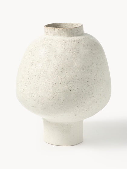 Westwing Jarrón artesanal de diseño de gres Saki 40 cm
