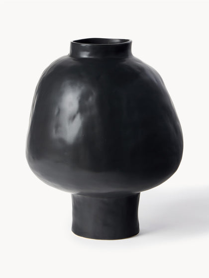 Westwing Jarrón artesanal de diseño de gres Saki 40 cm