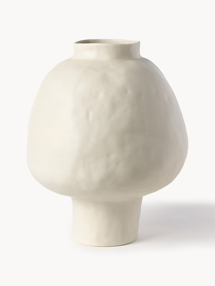 Westwing Jarrón artesanal de diseño de gres Saki 40 cm