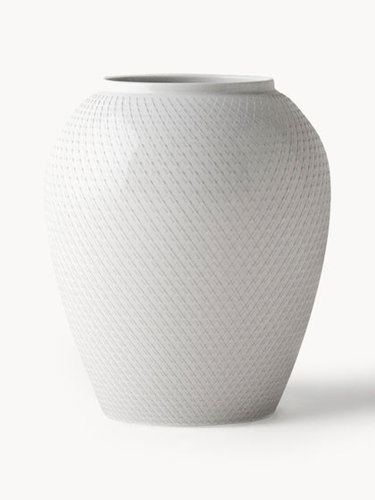 Westwing Jarrón artesanal de porcelana Rhombe 25 cm