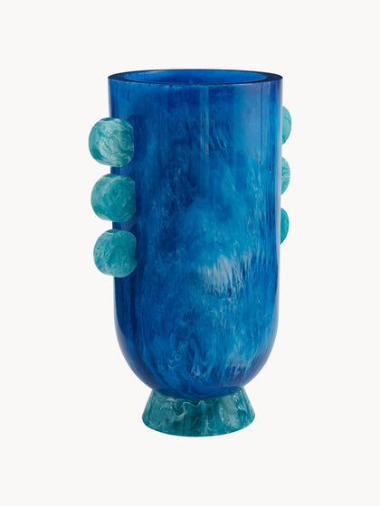 Westwing Jarrón Artesanal En Look Mármol Mustique 27 Cm