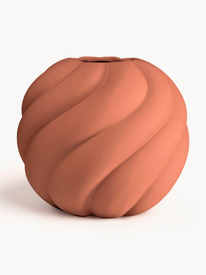 Westwing Jarrón de cerámica pintado a mano Twist Ball 20 cm