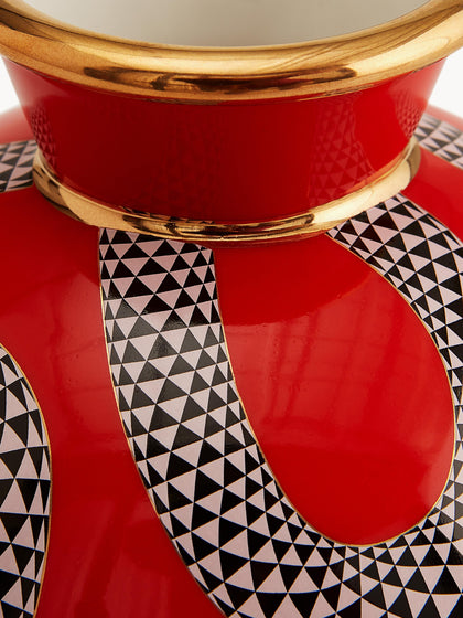 Westwing Jarrón De Porcelana Con Detalle De Oro Eden 23 Cm