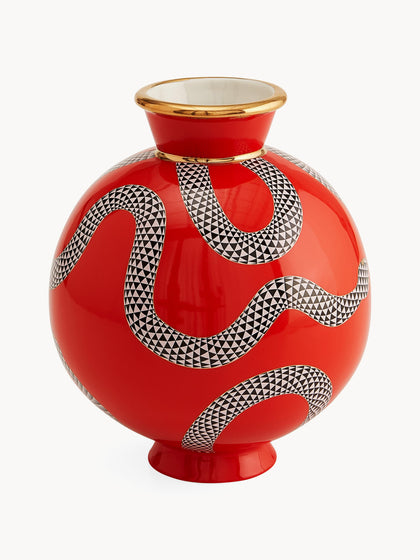 Westwing Jarrón De Porcelana Con Detalle De Oro Eden 23 Cm