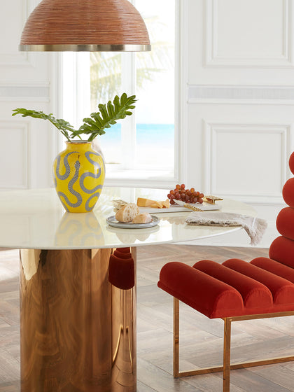 Westwing Jarrón De Porcelana Con Detalle De Oro Eden 27 Cm