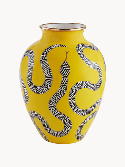 Westwing Jarrón de porcelana con detalle de oro Eden 27 cm