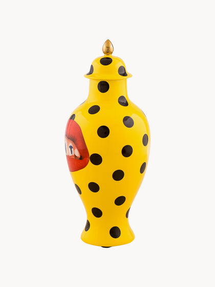 Westwing Jarrón De Porcelana Con Tapa Toiletpaper 47 Cm