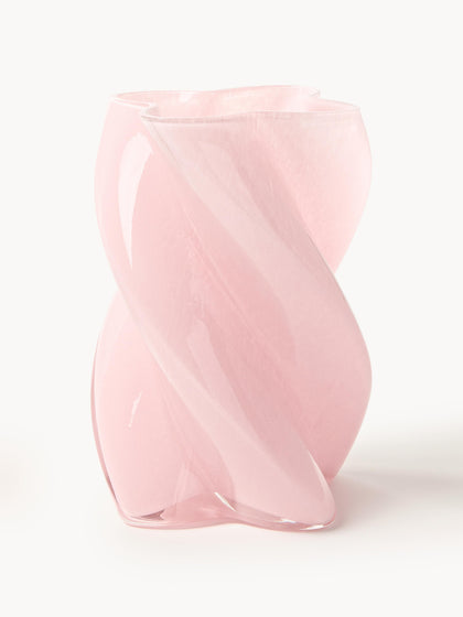 Westwing Jarrón de vidrio artesanal Marshmallow 20 cm