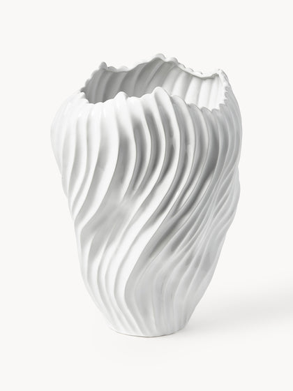 Westwing Jarron decorativo XL con borde acanalado Milazzo 44 cm