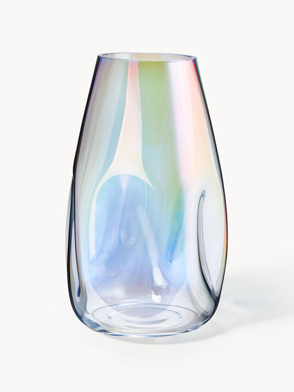 Westwing Jarrón grande de vidrio iridiscente soplado Rainbow 35 cm