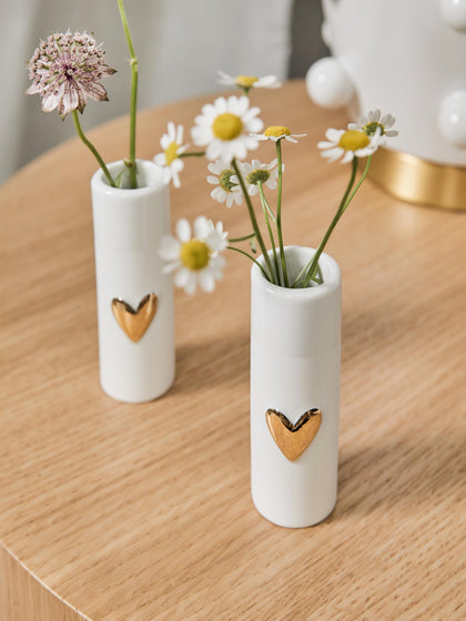 Westwing Jarrones Pequeños De Porcelana Heart 2 uds