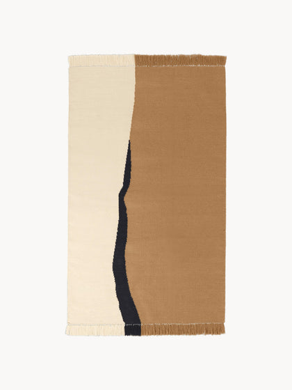 Westwing Kilim alfombra artesanal de lana con flecos Soil