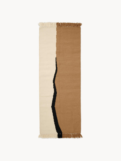 Westwing Kilim corredor artesanal de lana con flecos Soil