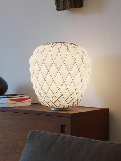 Westwing Lámpara De Mesa Artesanal Grande Regulable Pinecone
