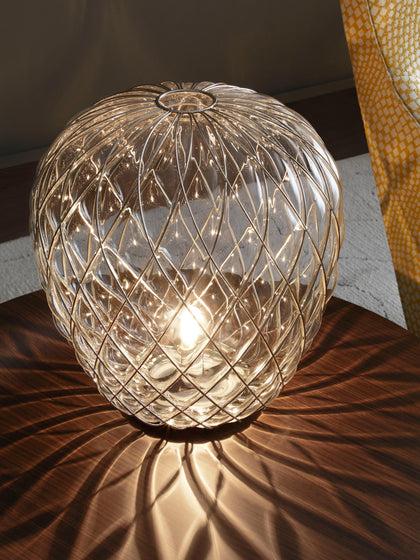 Westwing Lámpara De Mesa Artesanal Grande Regulable Pinecone