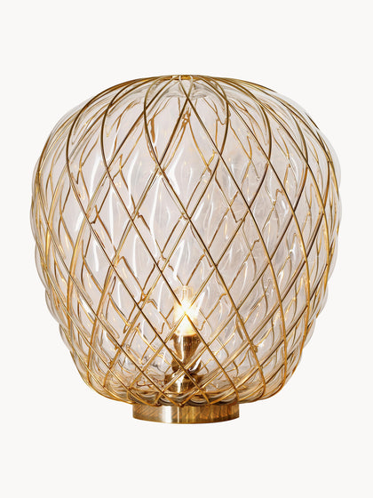 Westwing Lámpara de mesa artesanal grande regulable Pinecone