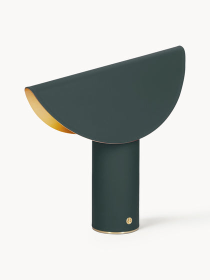 Westwing Lámpara de mesa de cuero bovina LED Norika