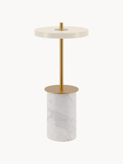 Westwing Lámpara de mesa LED pequeña regulable de mármol Asteria portátil