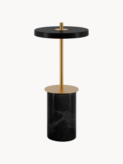 Westwing Lámpara de mesa LED pequeña regulable de mármol Asteria portátil