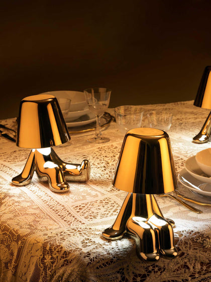Westwing Lámpara De Mesa LED Pequeña Regulable Golden Brothers Bob
