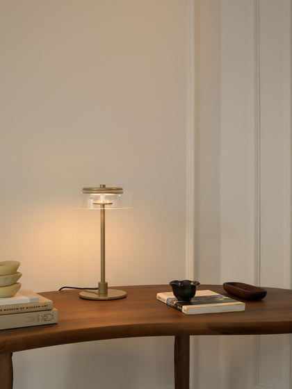 Westwing Lámpara De Mesa LED Pequeña Soplada Regulable Blossi Portátil