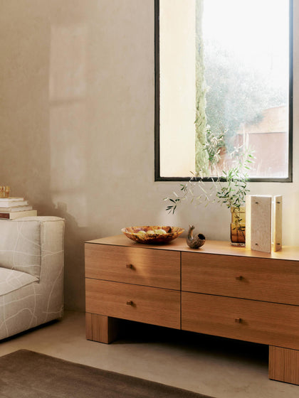 Westwing Lámpara De Mesa LED Regulable De Travertino Oeste