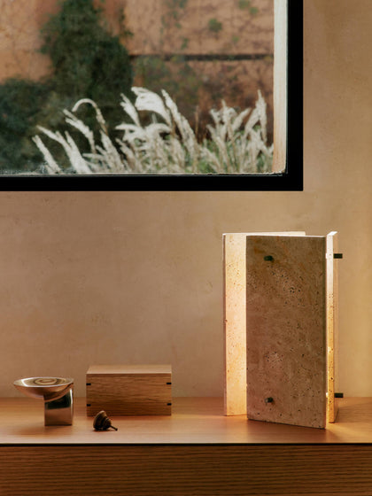 Westwing Lámpara De Mesa LED Regulable De Travertino Oeste