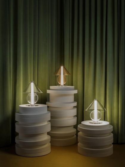Westwing Lámpara De Mesa LED Soplada Regulable Fragile