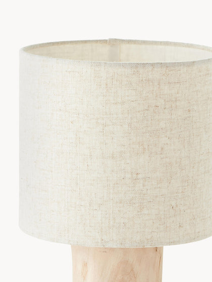 Westwing Lámpara De Mesa Pequeña De Madera Y Lino Pia Estilo Escandinavo