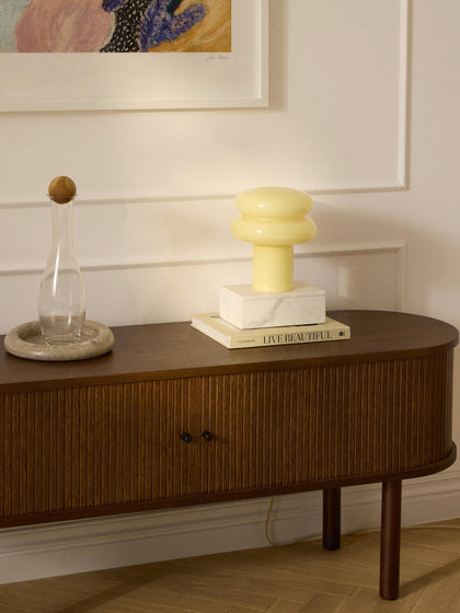 Westwing Lámpara De Mesa Pequeña De Vidrio Opalino Baya