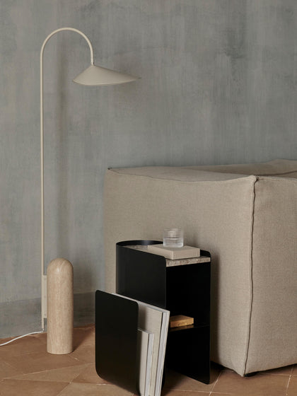 Westwing Lámpara De Pie Ajustable Con Base De Travertino Arum