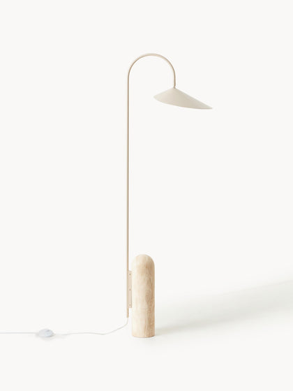 Westwing Lámpara de pie ajustable con base de travertino Arum
