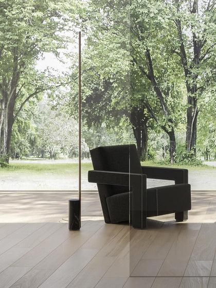 Westwing Lámpara De Pie LED Regulable Con Base De Mármol Hilow Line