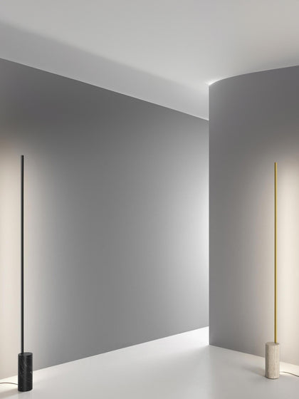 Westwing Lámpara De Pie LED Regulable Con Base De Mármol Hilow Line