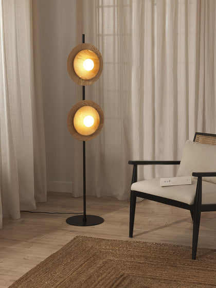 Westwing Lámpara De Pie Orientable De Madera De Fresno Zadie