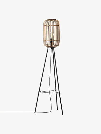 Westwing Lámpara de pie tripode boho pequeña Woodrow