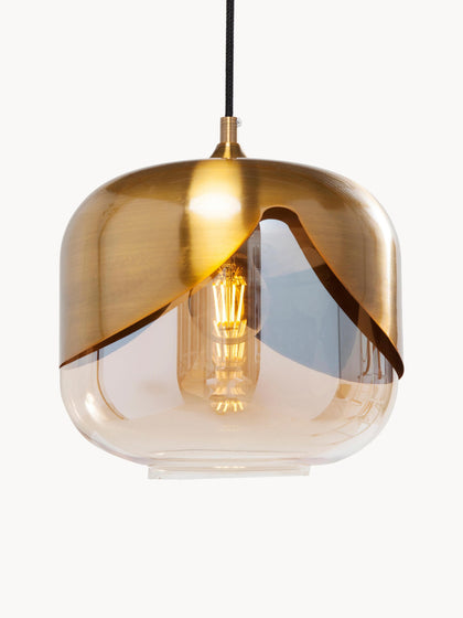 Westwing Lámpara de techo pequeña de vidrio Golden Goblet